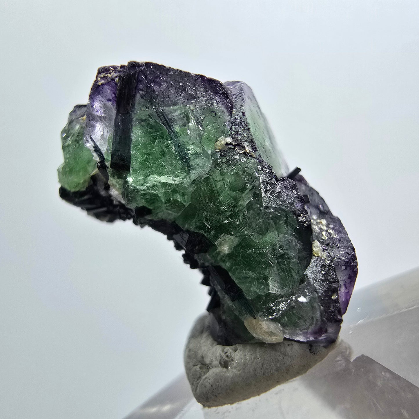 Rare phantom fluorite, zonal, schorl tourmaline, muscovite specimen Erongo, Namibia 24*13*11mm 
