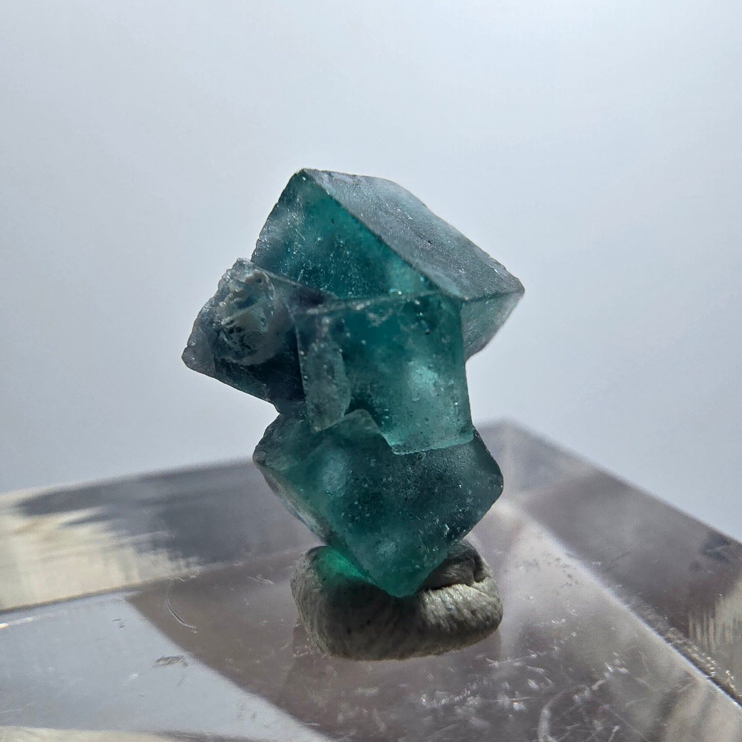 Klare Phantom Fluorit Würfel Stufe, grün lila blau Erongo, Namibia 14*11*7mm