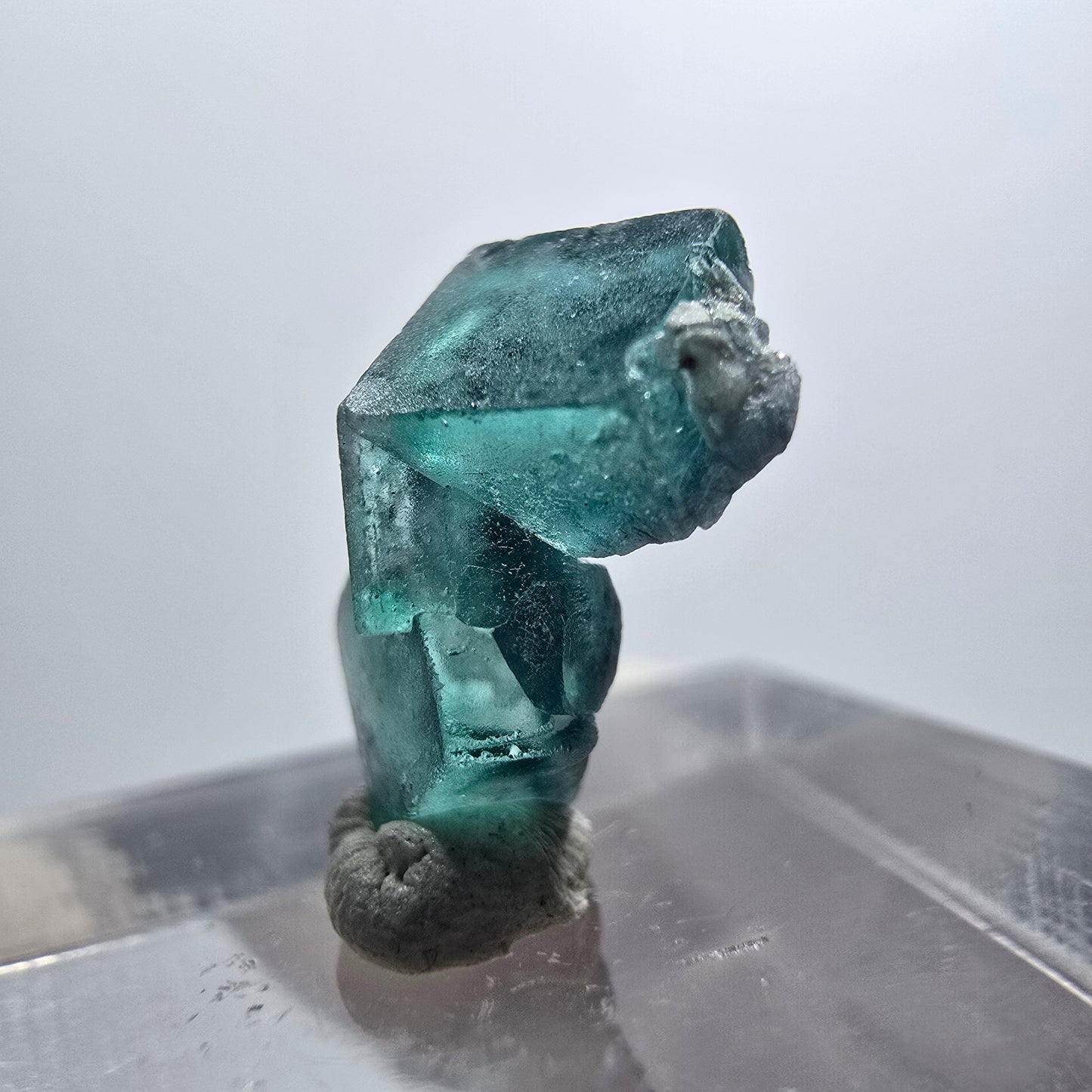Klare Phantom Fluorit Würfel Stufe, grün lila blau Erongo, Namibia 14*11*7mm