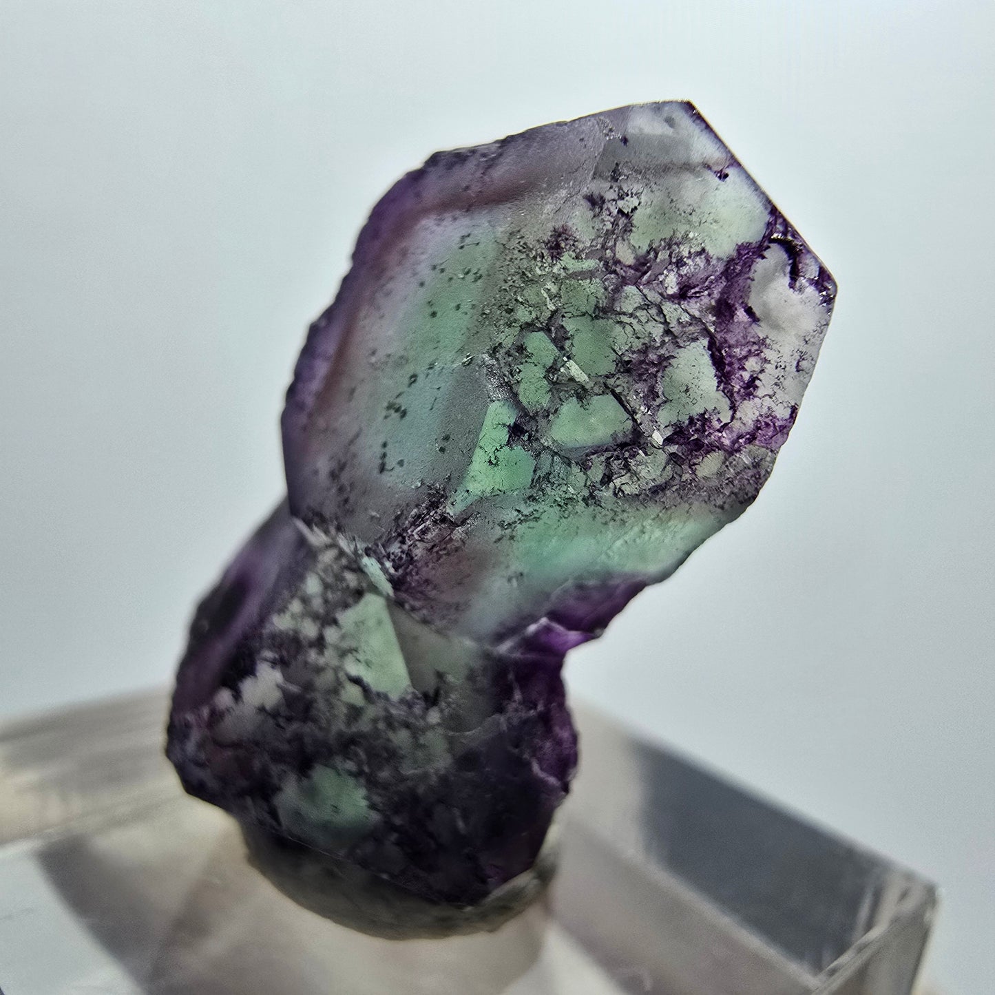 Seltene Phantom Fluorit Würfel Stufe, lila grün braun Erongo, Namibia 26*16*9mm
