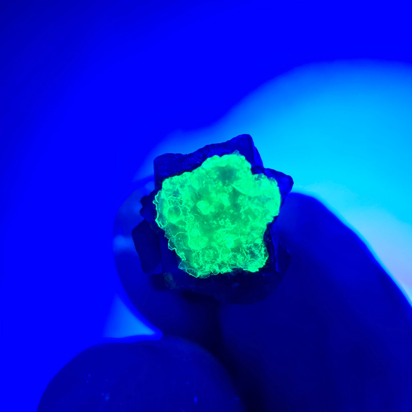 Rare phantom fluorite cube specimen, purple, green, yellow, brown, Erongo, Namibia, 20*9*8mm 