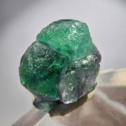 Phantom Fluorit Würfel, Orthoklas Stufe, grün lila blau Erongo, Namibia 21*15*14mm