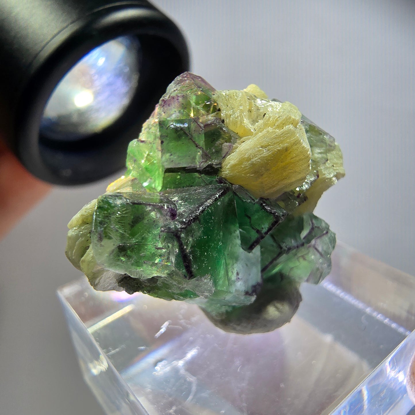 Rare phantom fluorite, zonal, schorl tourmaline, muscovite specimen Erongo, Namibia 26*22*17mm 
