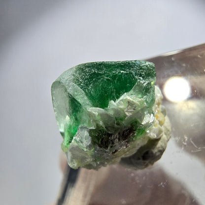 Rare phantom fluorite cube crystal, green-brown, Erongo, Namibia, 14*13*11mm 