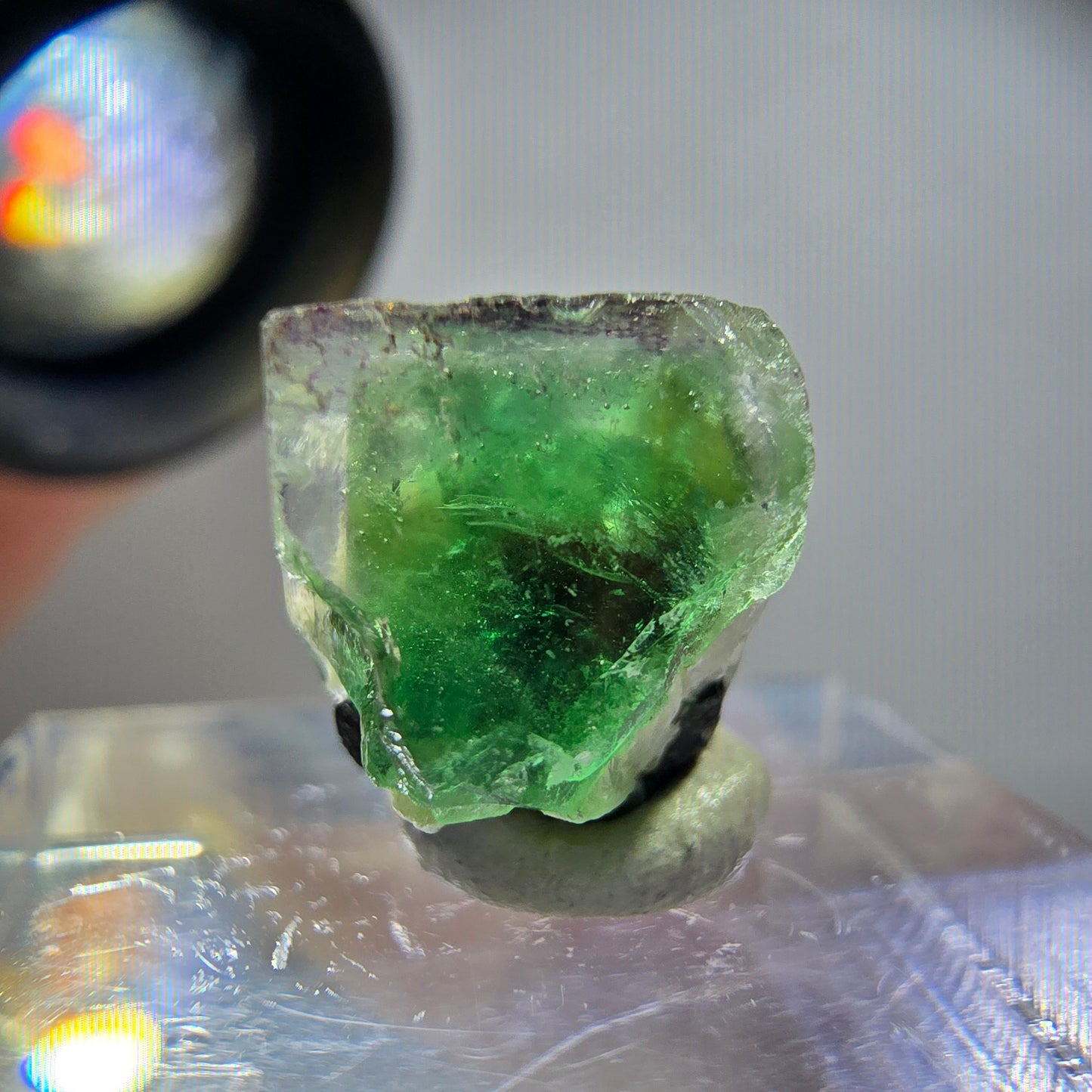 Seltener Phantom Fluorit Würfel, Schörl Turmalin, Muskovit Erongo, Namibia 13*12*10mm