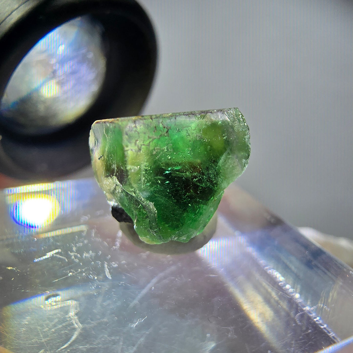 Seltener Phantom Fluorit Würfel, Schörl Turmalin, Muskovit Erongo, Namibia 13*12*10mm