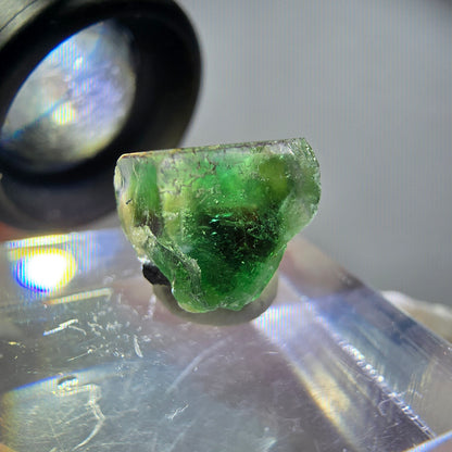 Seltener Phantom Fluorit Würfel, Schörl Turmalin, Muskovit Erongo, Namibia 13*12*10mm