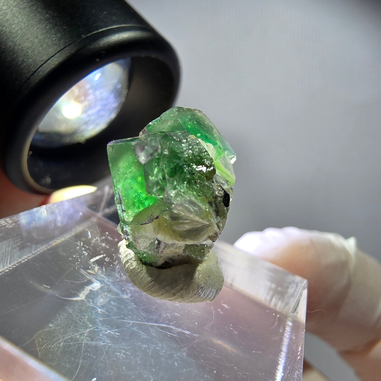 Rare phantom fluorite, zonal, schorl tourmaline, muscovite specimen Erongo, Namibia 15*15*13mm 