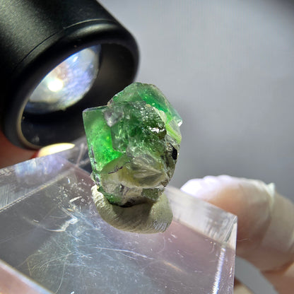 Rare phantom fluorite, zonal, schorl tourmaline, muscovite specimen Erongo, Namibia 15*15*13mm 