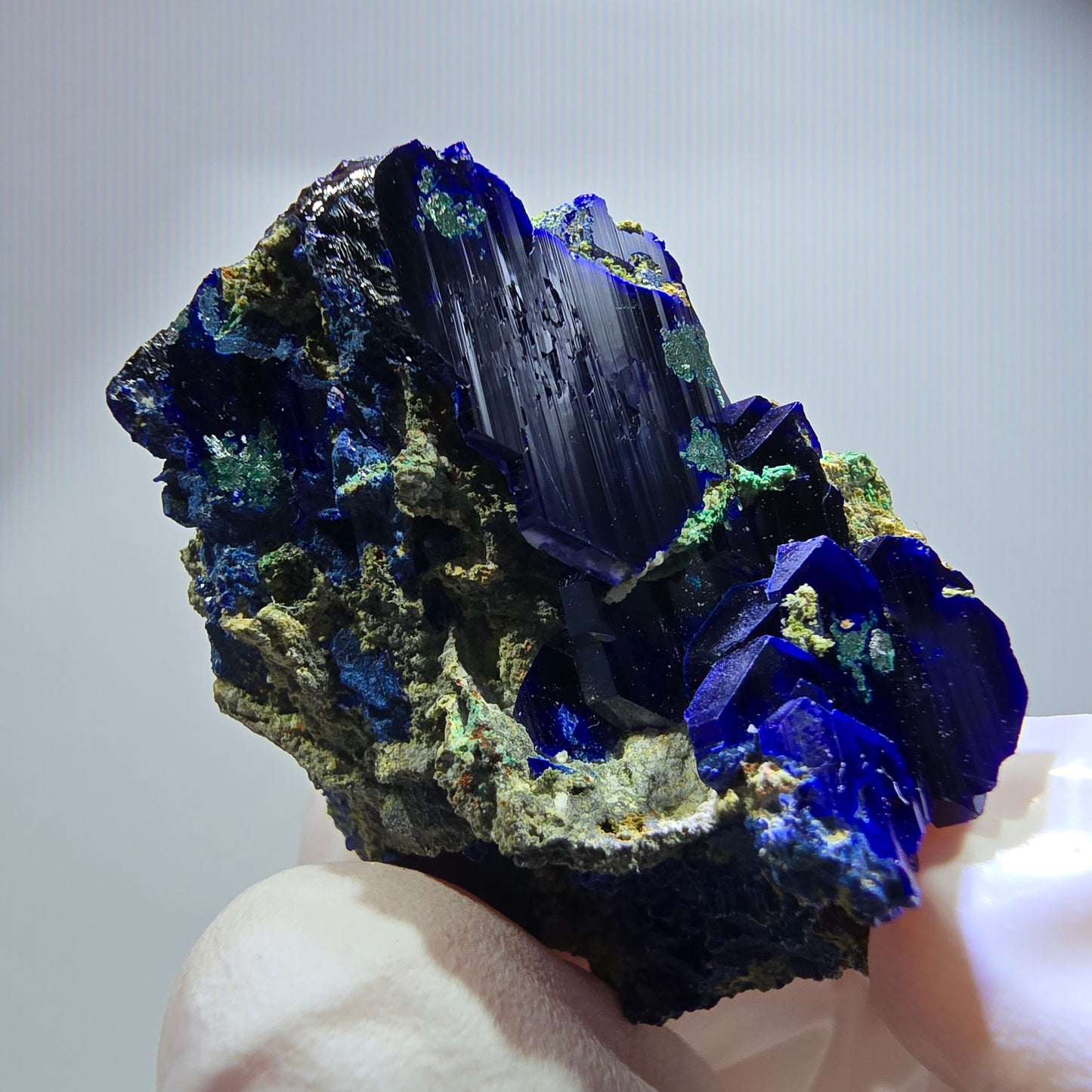 Seltene Azurit XX, Malachit Stufe Tsumeb Mine, Namibia 34*25*16mm