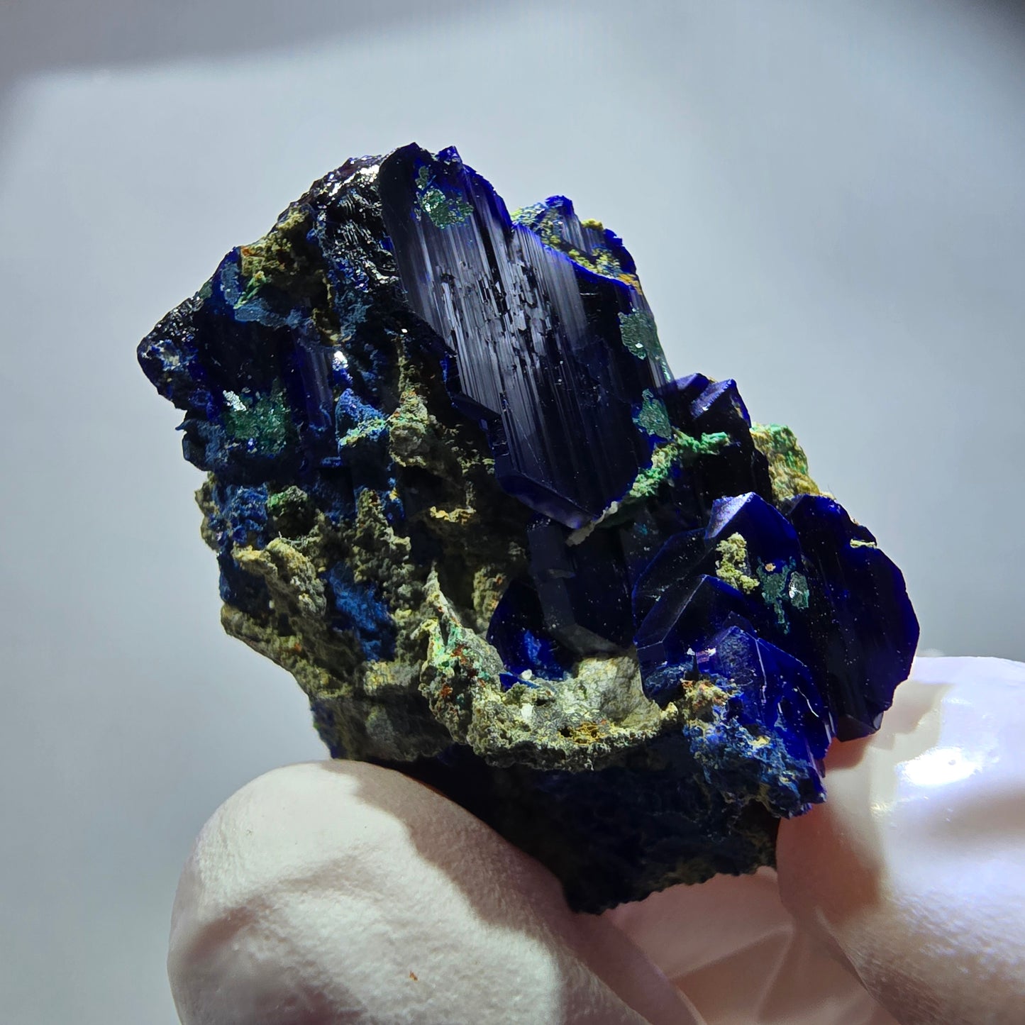 Seltene Azurit XX, Malachit Stufe Tsumeb Mine, Namibia 34*25*16mm