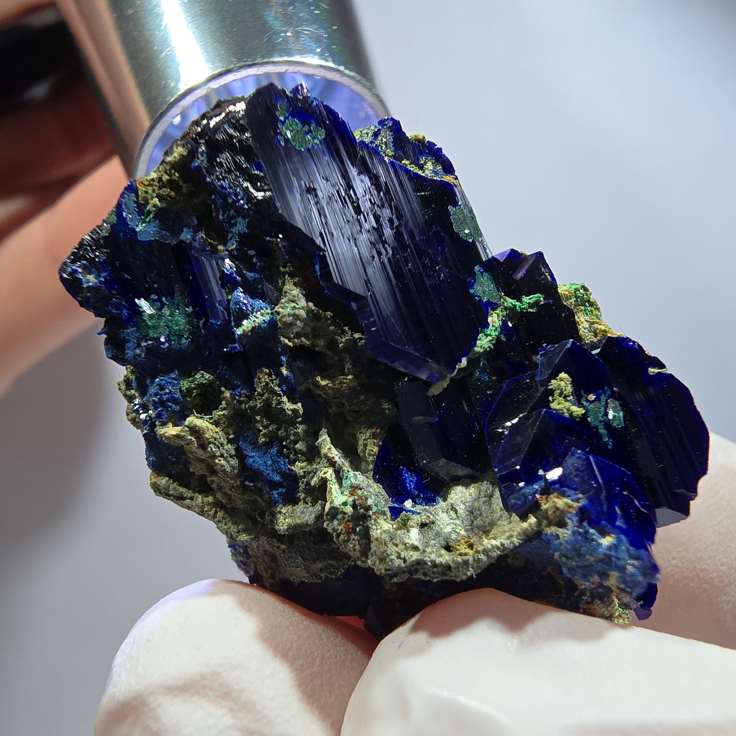 Seltene Azurit XX, Malachit Stufe Tsumeb Mine, Namibia 34*25*16mm