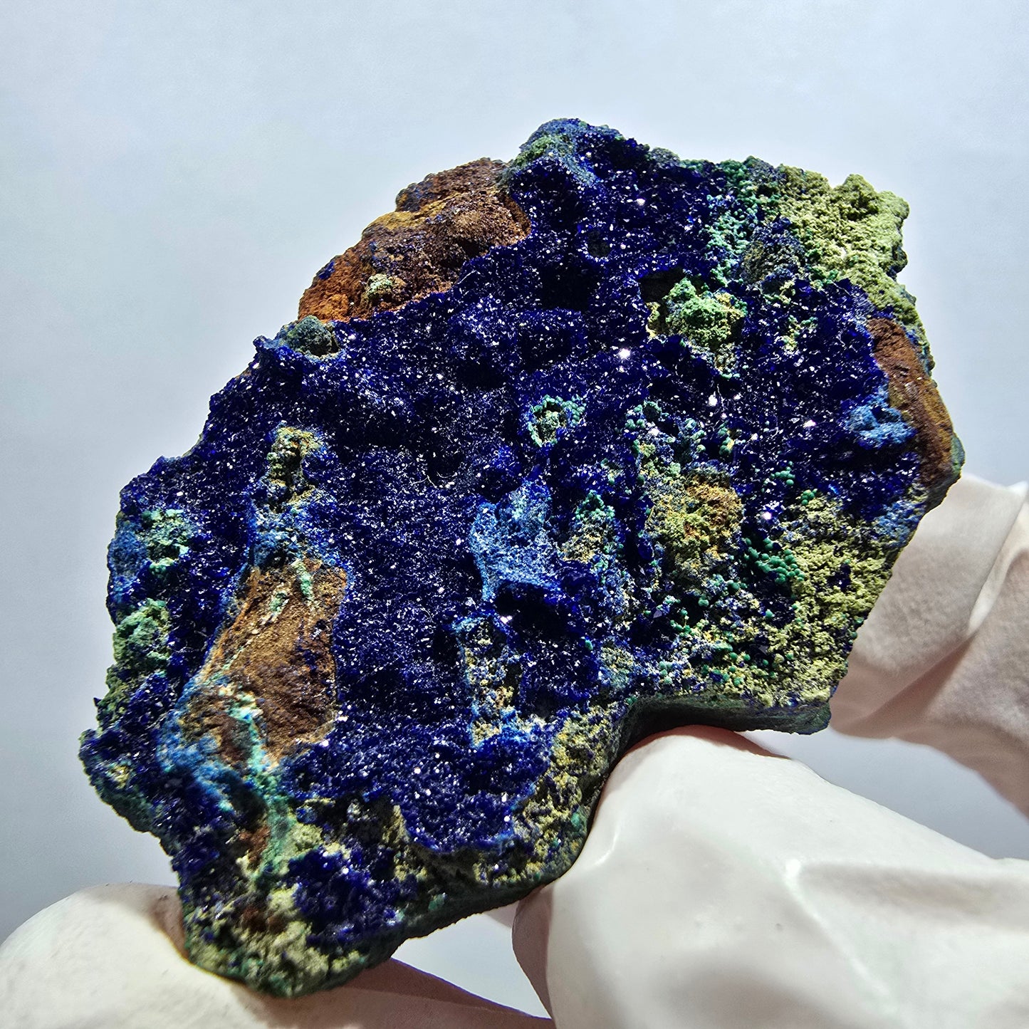 Seltene Azurit, Malachit auf Matrix Stufe Tsumeb Mine, Namibia 45*28*15mm