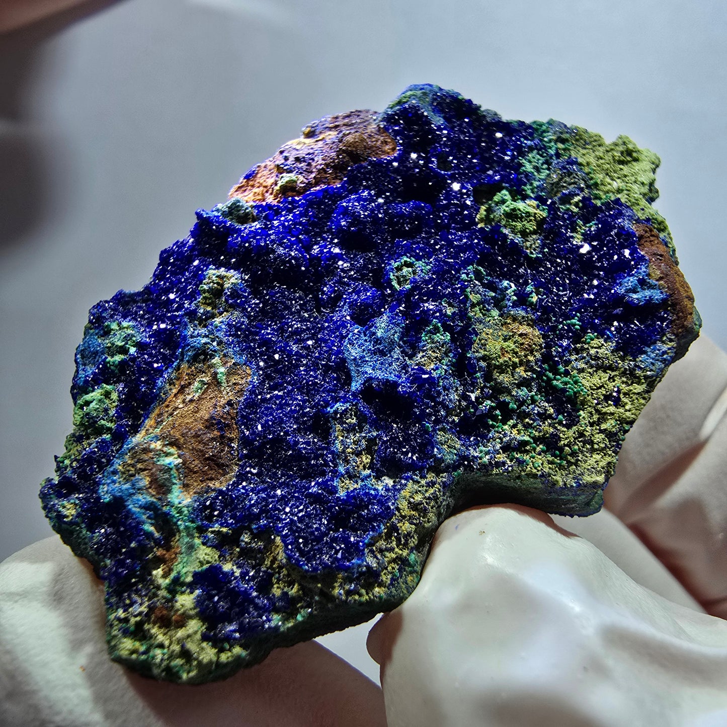 Seltene Azurit, Malachit auf Matrix Stufe Tsumeb Mine, Namibia 45*28*15mm