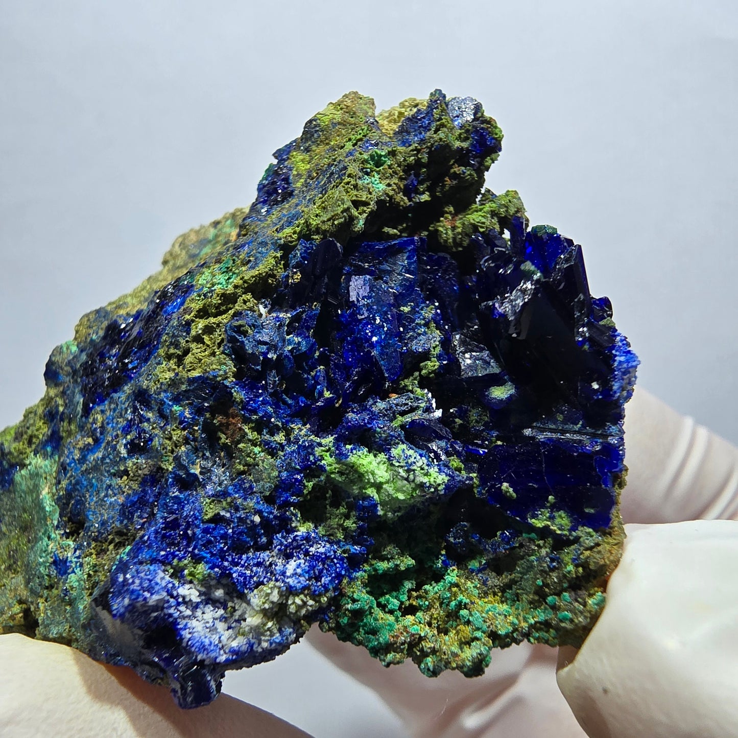 Seltene Azurit XX, Malachit Stufe Tsumeb Mine, Namibia 51*37*24mm