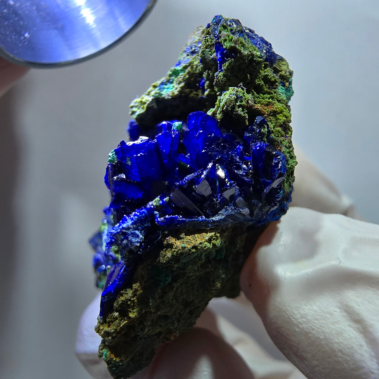 Seltene Azurit XX, Malachit Stufe Tsumeb Mine, Namibia 51*37*24mm