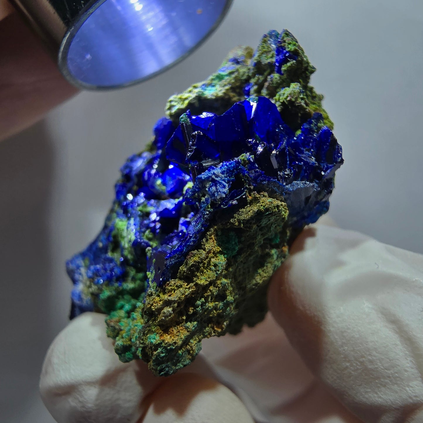 Seltene Azurit XX, Malachit Stufe Tsumeb Mine, Namibia 51*37*24mm