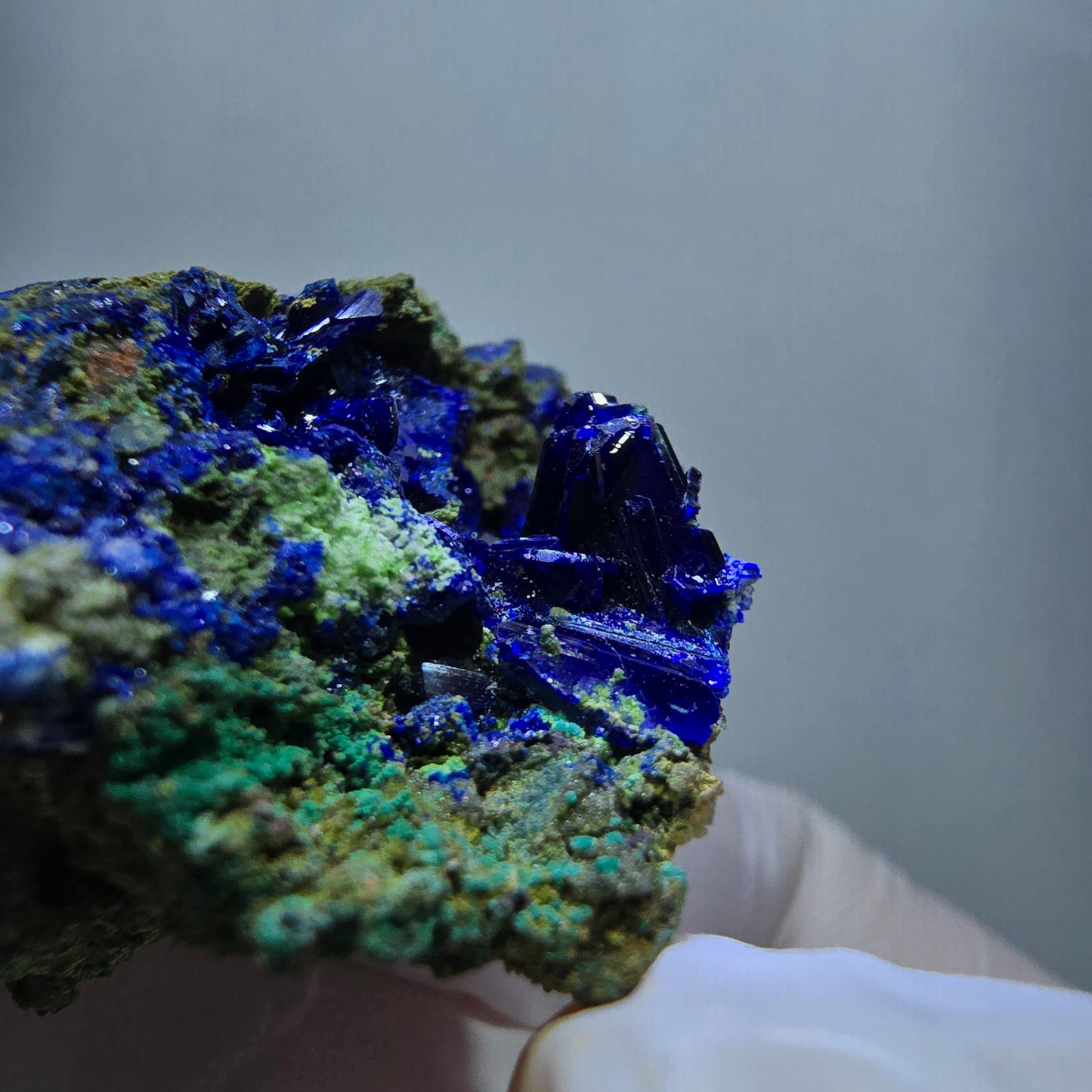 Seltene Azurit XX, Malachit Stufe Tsumeb Mine, Namibia 51*37*24mm