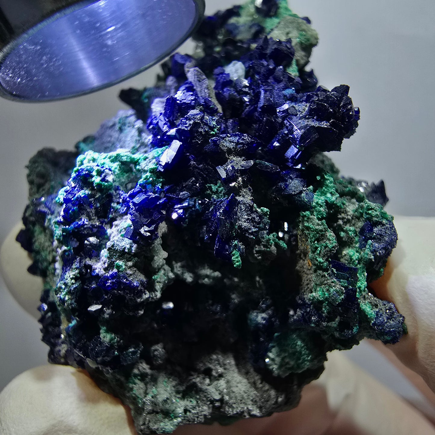 Seltene Azurit XX, Malachit, Calcit Stufe Tsumeb Mine, Namibia 53*40*25mm