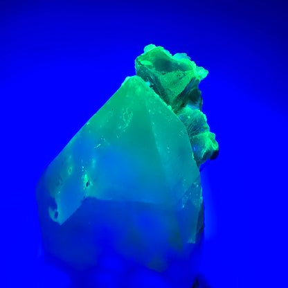 Phantom Fluorit Würfel, Rauchquarz, Hyalit Opal, Muskovit Erongo, Namibia 64*33*23mm