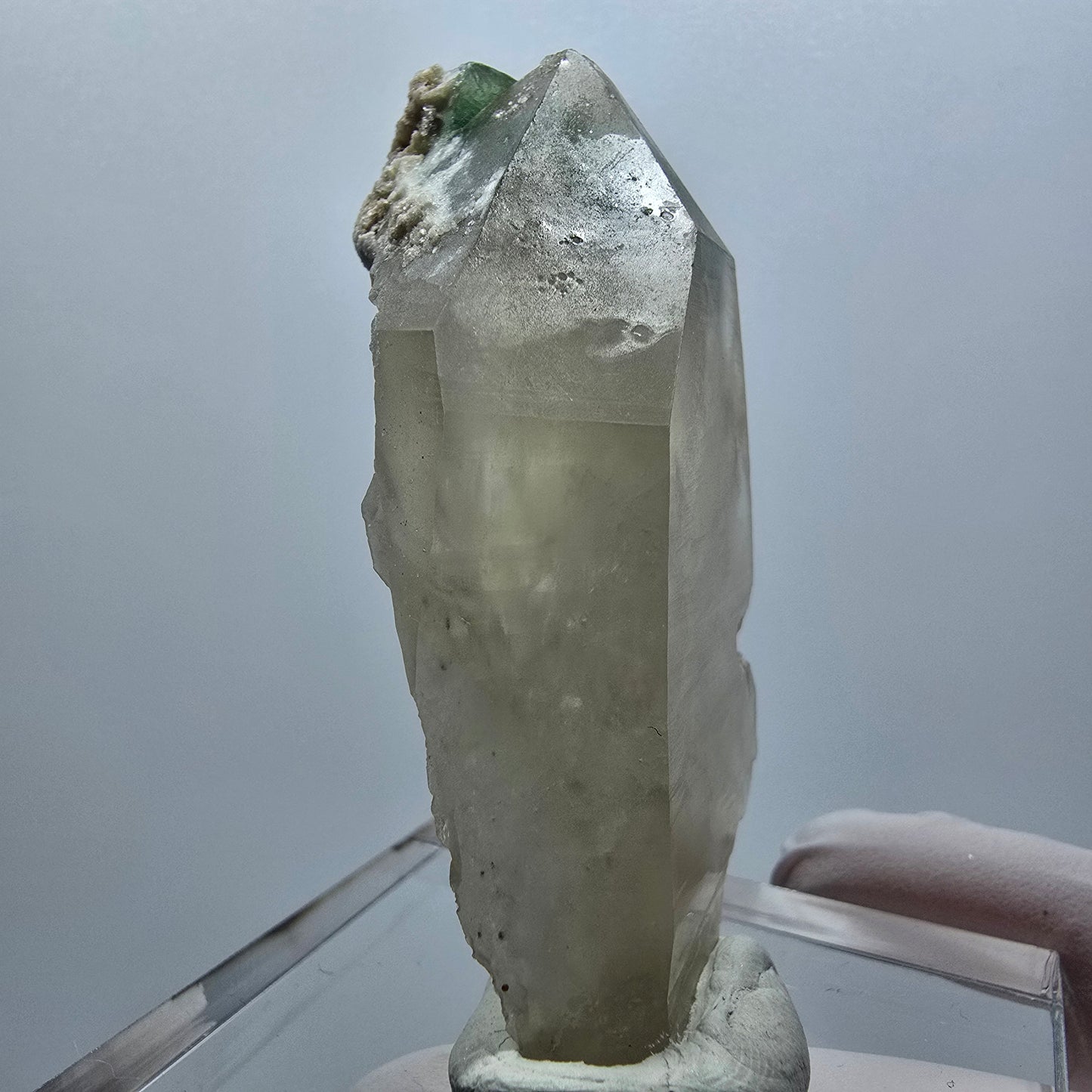 Phantom Fluorit Würfel, Rauchquarz, Hyalit Opal, Muskovit Erongo, Namibia 64*33*23mm