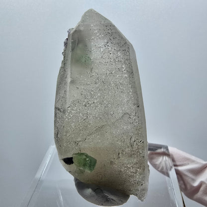 Phantom Fluorit, Rauchquarz, Schörl Turmalin, Muskovit Stufe Erongo, Namibia 56*32*13mm