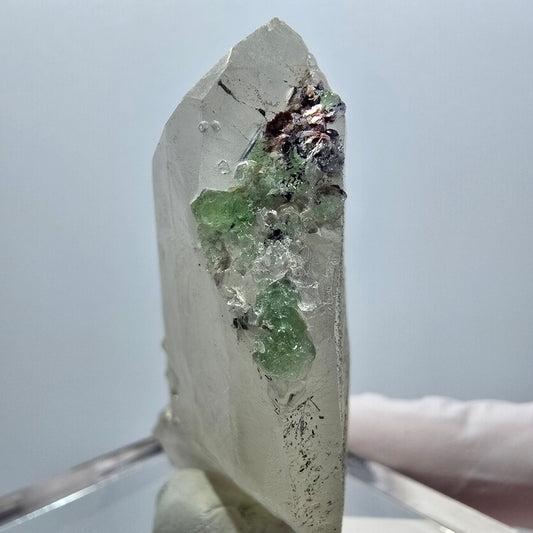 Phantom Fluorit, Rauchquarz, Schörl Turmalin, Muskovit Stufe Erongo, Namibia 56*32*13mm