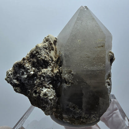 Phantom Rauchquarz, Muskovit, Schörl Turmalin, Hyalit Opal Erongo, Namibia 53*49*39 mm