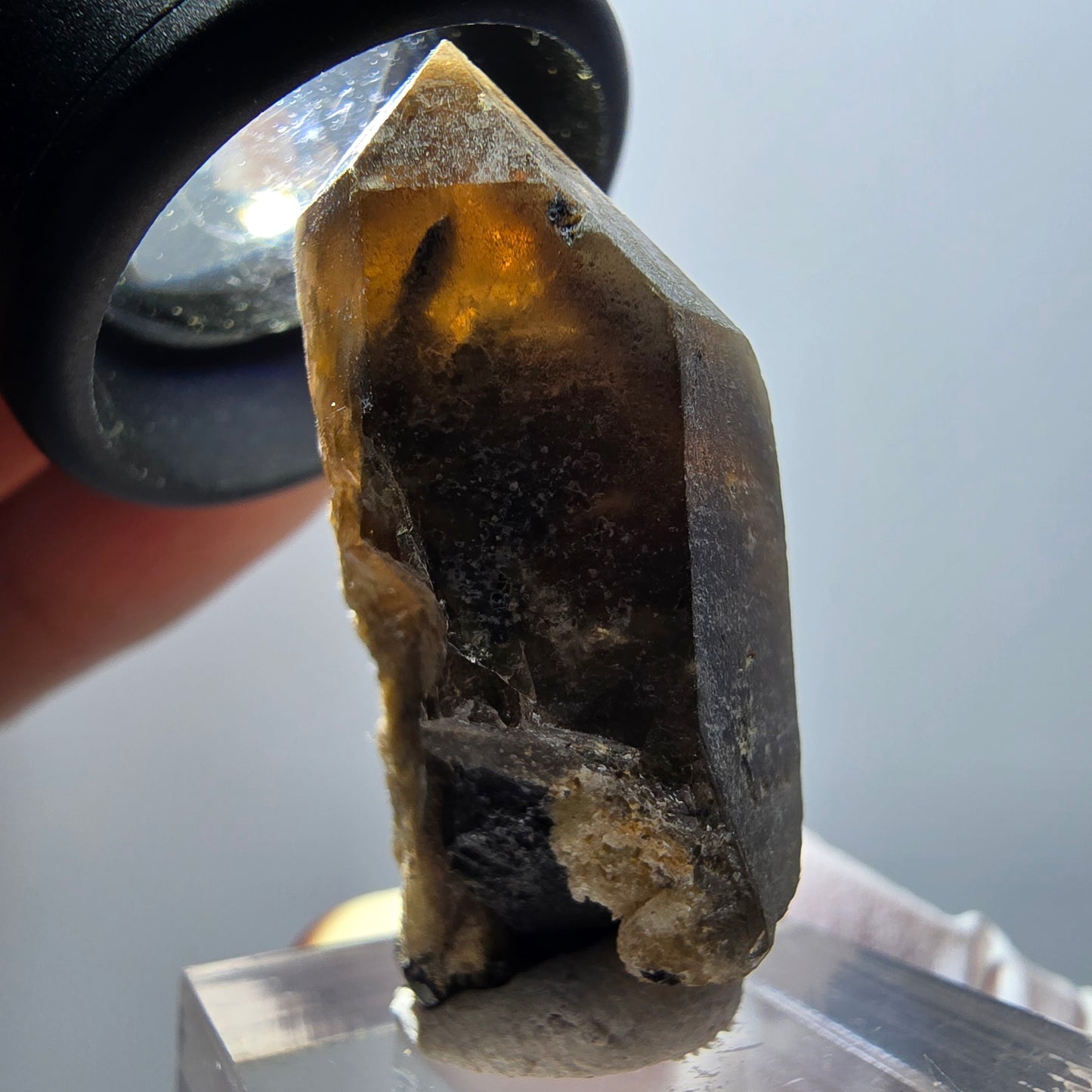 Rare smoky quartz with orthoclase tip, Erongo, Namibia, 37*19*15mm 