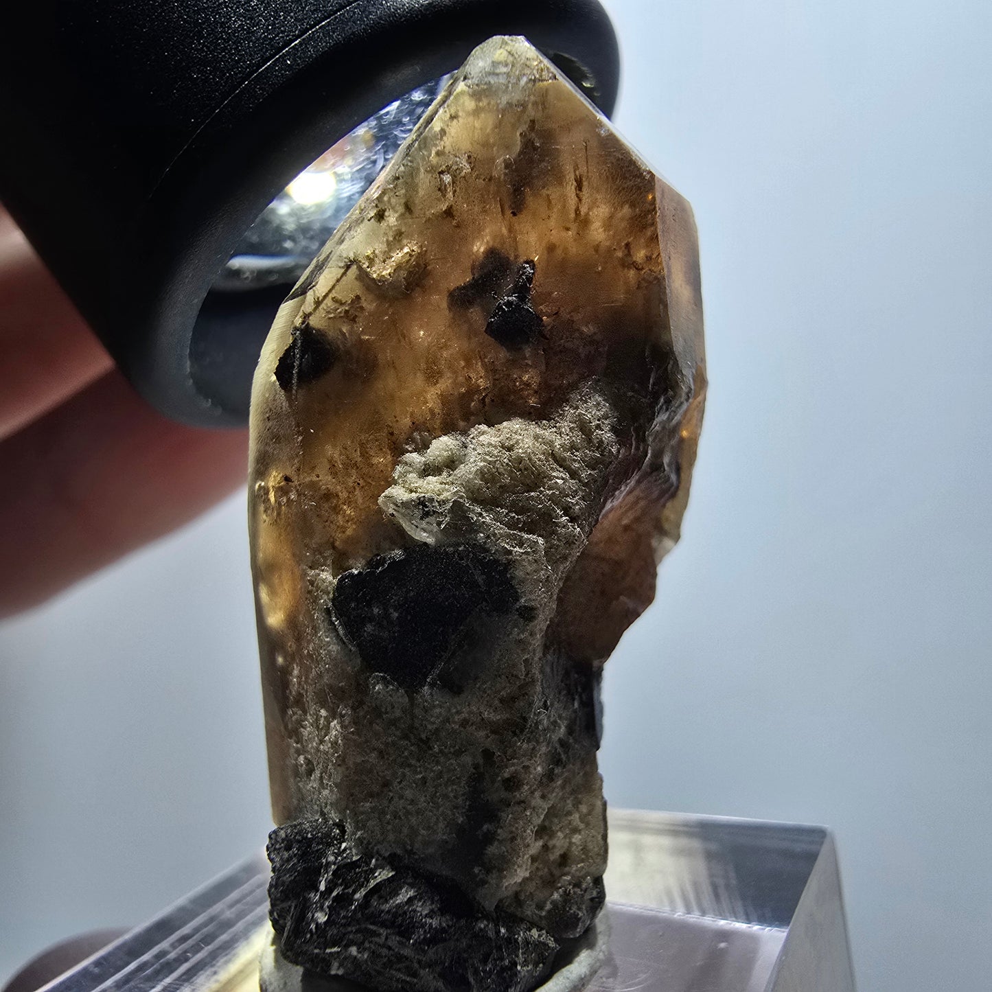 Rare smoky quartz with orthoclase tip, Erongo, Namibia, 37*19*15mm 