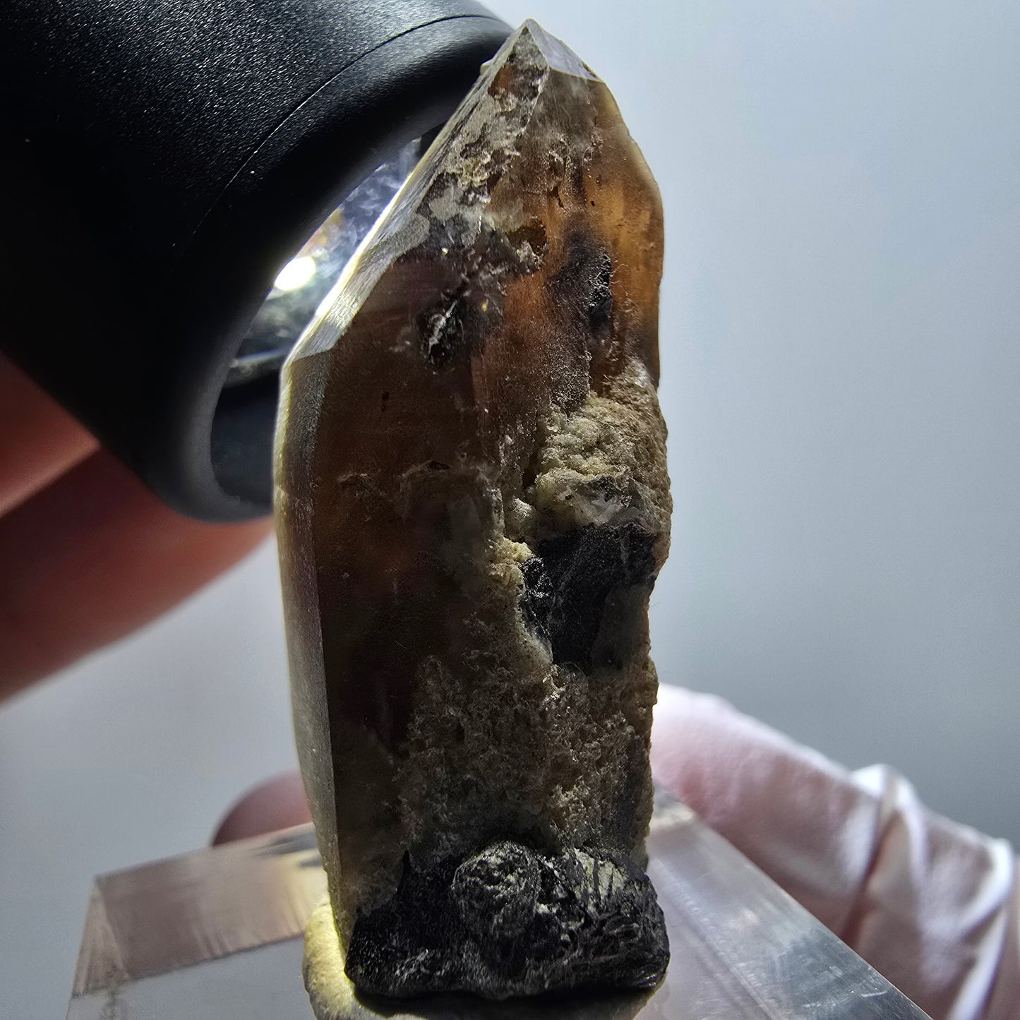 Rare smoky quartz with orthoclase tip, Erongo, Namibia, 37*19*15mm 