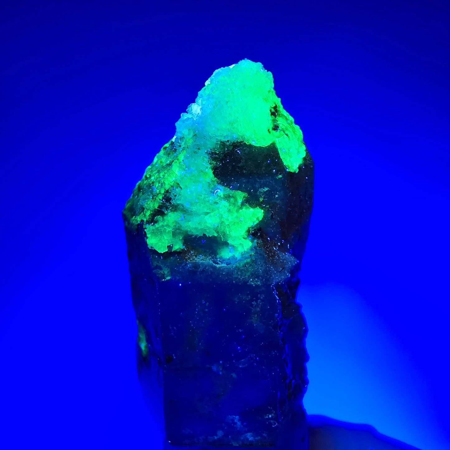 Rauchquarz Zepter, Hyalit Opal, Schörl Turmalin, Orthoklas Erongo, Namibia 52*17*12mm