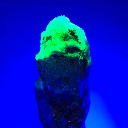 Rauchquarz Zepter, Hyalit Opal, Schörl Turmalin, Orthoklas Erongo, Namibia 52*17*12mm