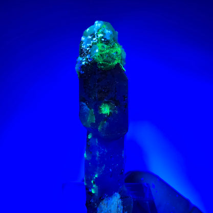 Rauchquarz Zepter, Hyalit Opal, Schörl Turmalin, Orthoklas Erongo, Namibia 52*17*12mm