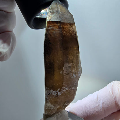 Seltenes Skelett Rauchquarz Zepter mit Hyalit Opal Erongo, Namibia 80*22*17mm