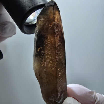 Seltenes Skelett Rauchquarz Zepter mit Hyalit Opal Erongo, Namibia 80*22*17mm