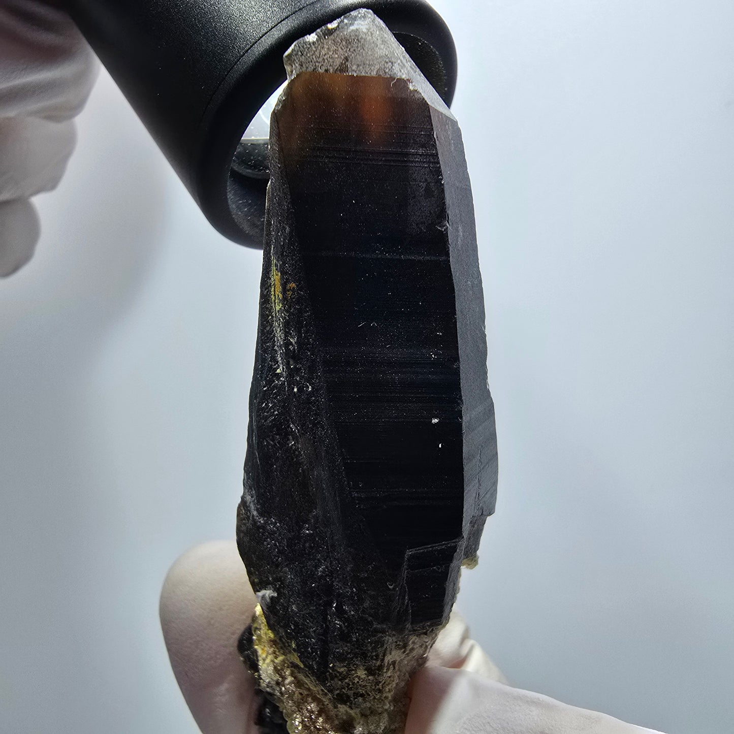 Seltenes Skelett Rauchquarz Zepter mit Hyalit Opal Erongo, Namibia 80*25*23mm