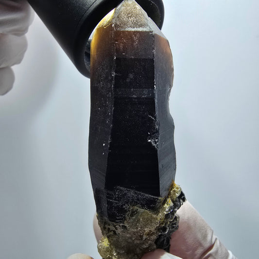 Seltenes Skelett Rauchquarz Zepter mit Hyalit Opal Erongo, Namibia 80*25*23mm