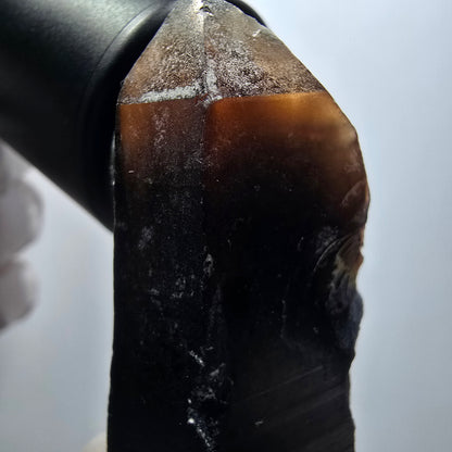 Seltenes Skelett Rauchquarz Zepter mit Hyalit Opal Erongo, Namibia 80*25*23mm