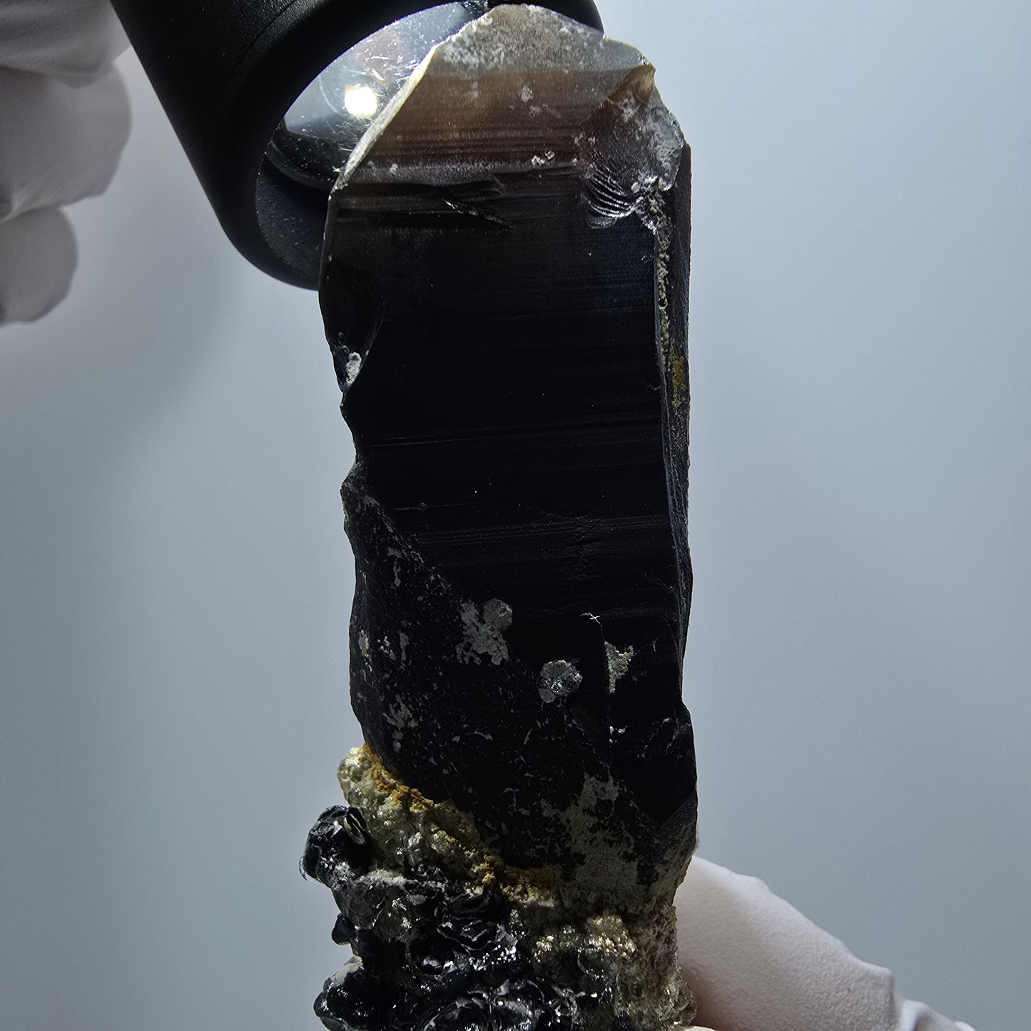 Seltenes Skelett Rauchquarz Zepter mit Hyalit Opal Erongo, Namibia 80*25*23mm