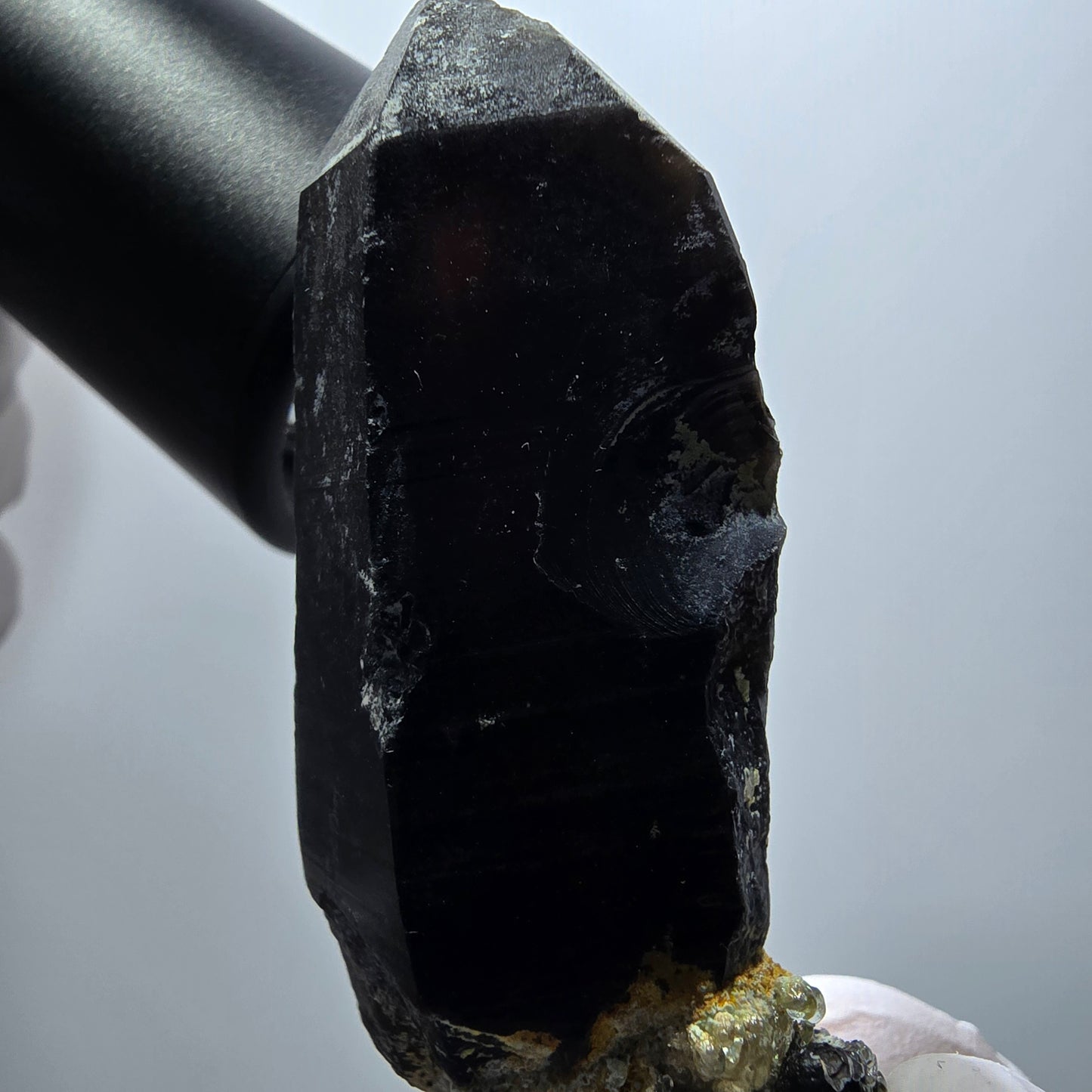 Seltenes Skelett Rauchquarz Zepter mit Hyalit Opal Erongo, Namibia 80*25*23mm