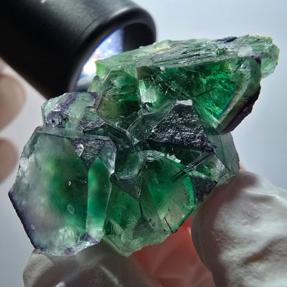 Extremely clear phantom fluorite cubes, muscovite, schorl tourmaline Erongo, Namibia 40*27*22mm 