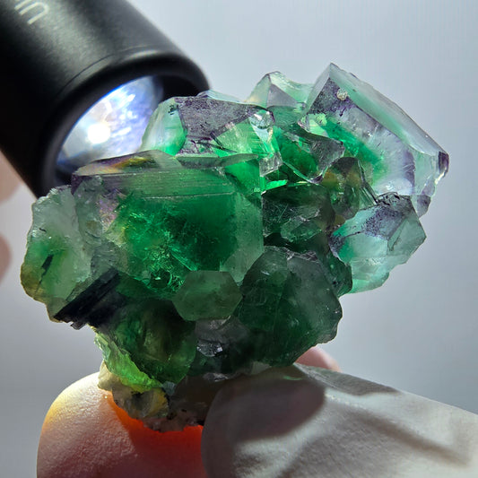 Extremely clear phantom fluorite cubes, muscovite, schorl tourmaline Erongo, Namibia 40*27*22mm