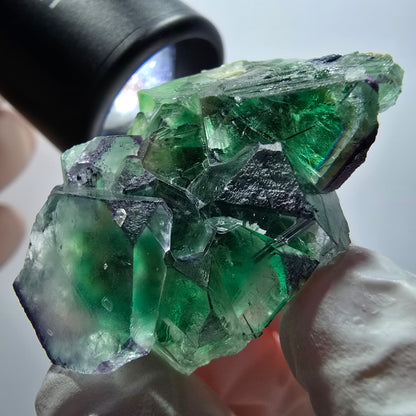 Extremely clear phantom fluorite cubes, muscovite, schorl tourmaline Erongo, Namibia 40*27*22mm 