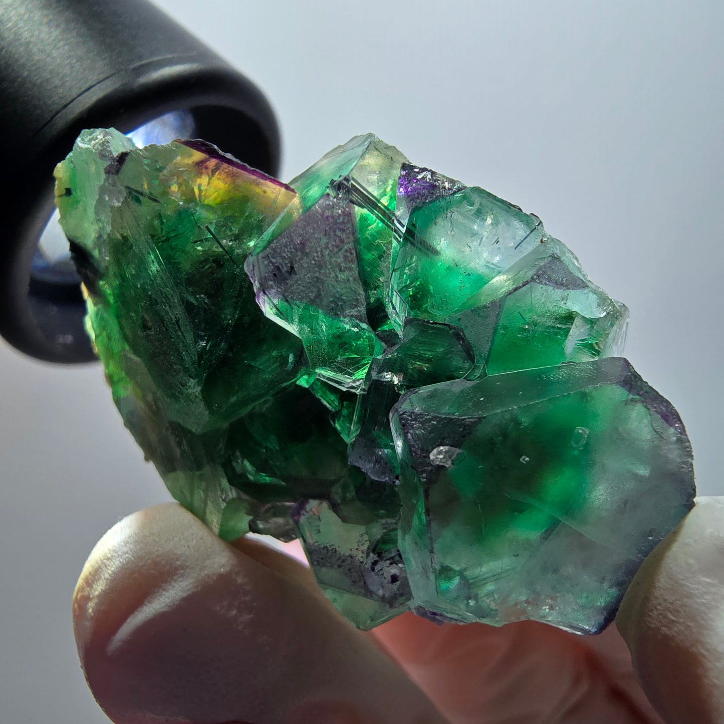 Extremely clear phantom fluorite cubes, muscovite, schorl tourmaline Erongo, Namibia 40*27*22mm 