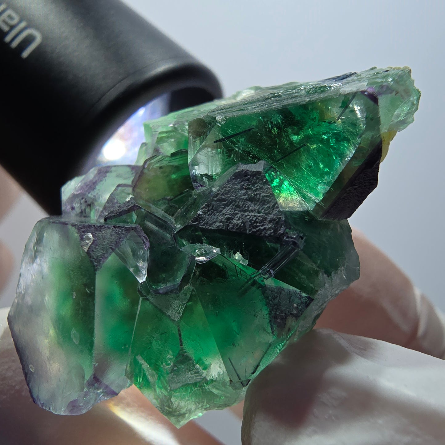 Extremely clear phantom fluorite cubes, muscovite, schorl tourmaline Erongo, Namibia 40*27*22mm 