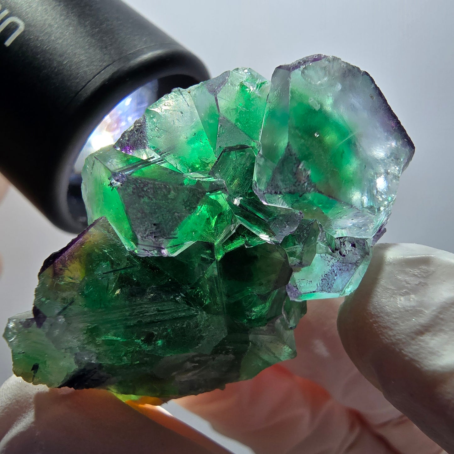 Extremely clear phantom fluorite cubes, muscovite, schorl tourmaline Erongo, Namibia 40*27*22mm 