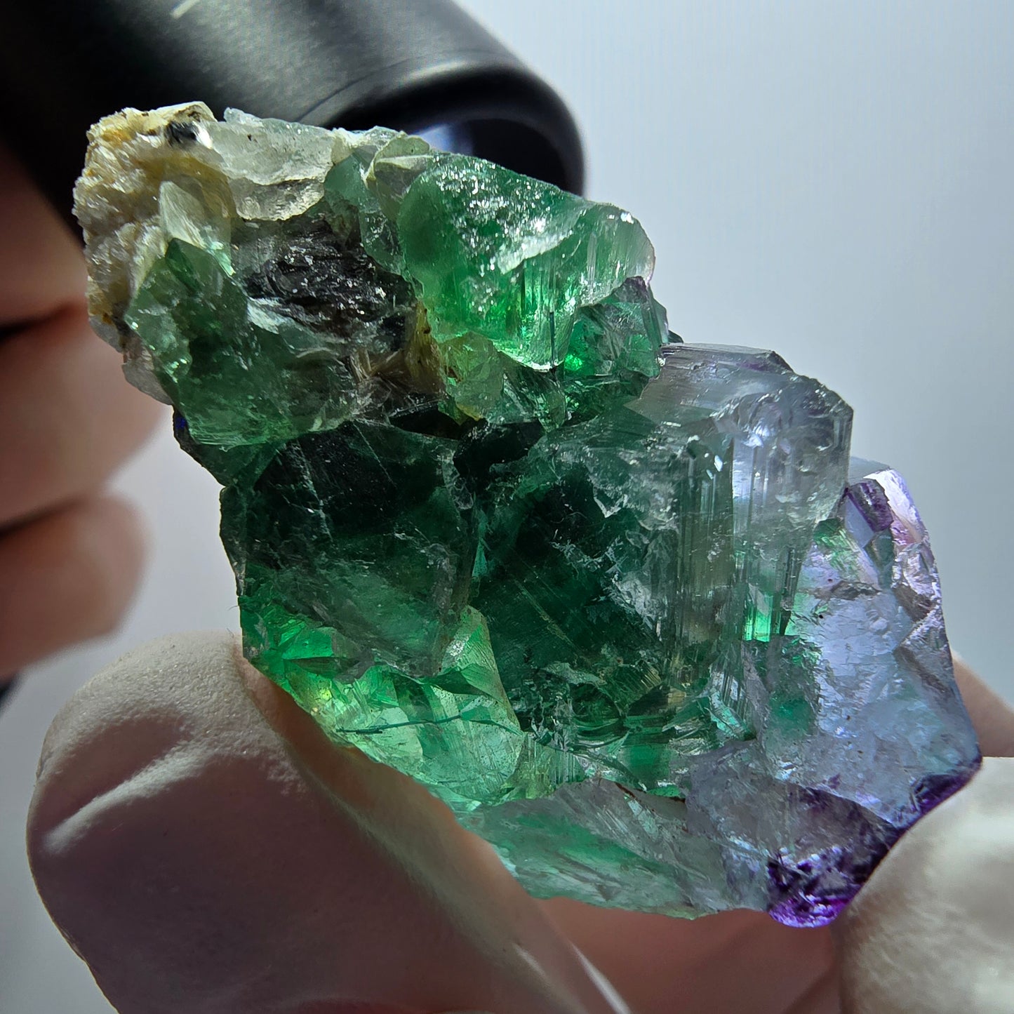 Extremely clear phantom fluorite cubes, muscovite, schorl tourmaline Erongo, Namibia 40*27*22mm 