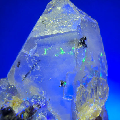 Phantom Fluorit, Rauchquarz, Schörl Turmalin, Muskovit, Hyalit Erongo, Namibia 39*30*17mm