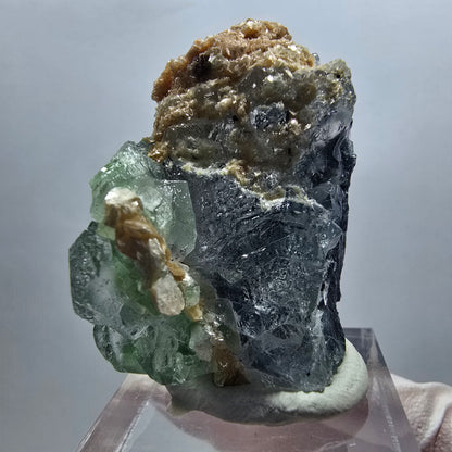 Phantom Fluorit Würfel, Schörl Turmalin, Muskovit Stufe Erongo, Namibia 42*26*23mm